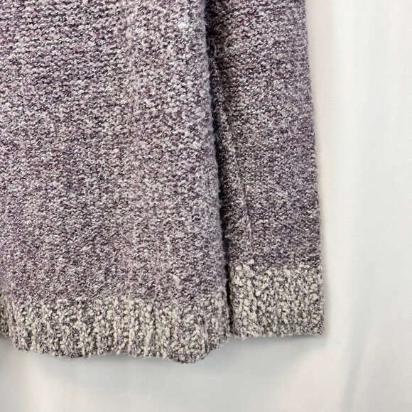 Fate Womens Pullover Sweater Purple/Gray Color Block Long Sleeve Knit Large - Picture 8 of 11